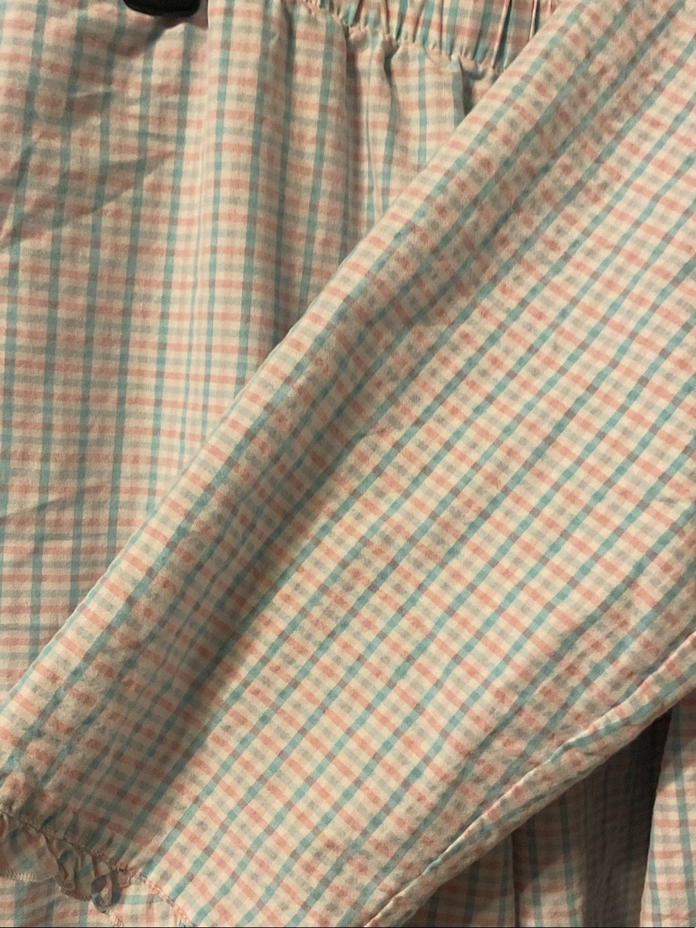 Classic Cotton tog shop.vintage checked Pajama Set with Ruffle Trim - size XLP - Picture 2 of 5